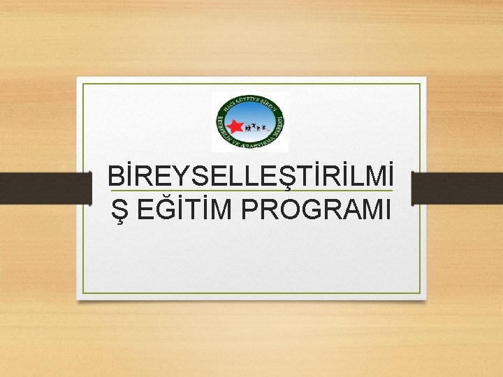 BİREYSELLEŞTİRİLMİ Ş EĞİTİM PROGRAMI 