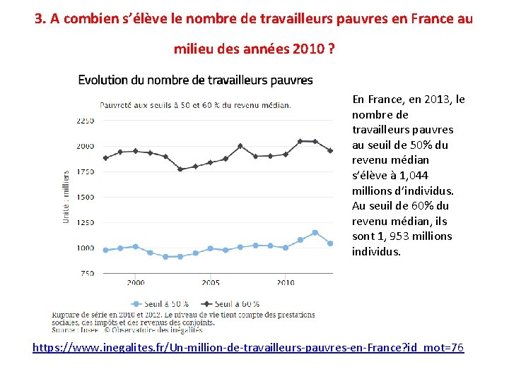 3. A combien s’élève le nombre de travailleurs pauvres en France au milieu des