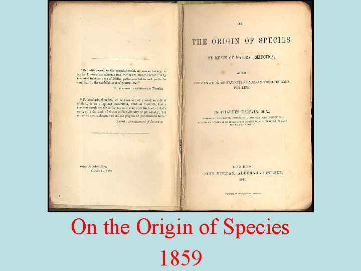 On the Origin of Species 1859 