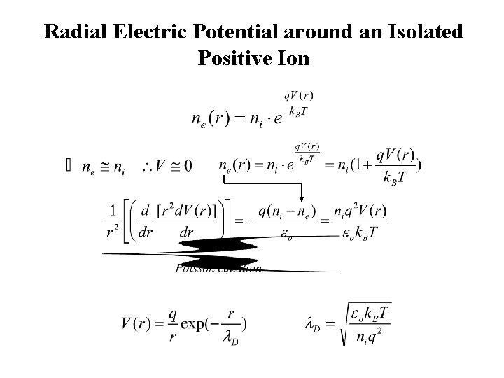 Radial Electric Potential around an Isolated Positive Ion 