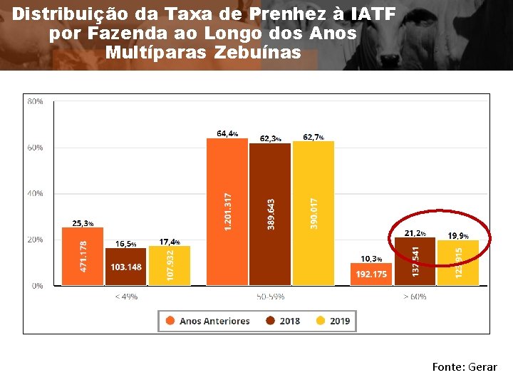 Distribuição da Taxa de Prenhez à IATF por Fazenda ao Longo dos Anos Multíparas