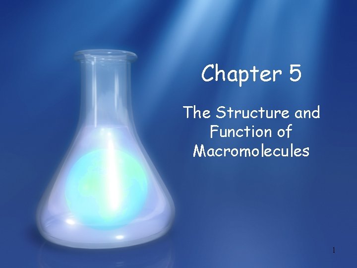 Chapter 5 The Structure and Function of Macromolecules