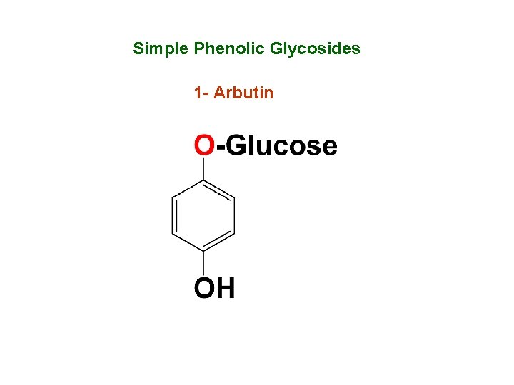 Simple Phenolic Glycosides 1 - Arbutin 