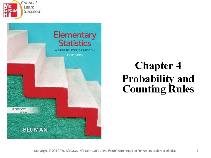 Chapter 4 Probability and Counting Rules Copyright © 2012 The Mc. Graw-Hill Companies, Inc.