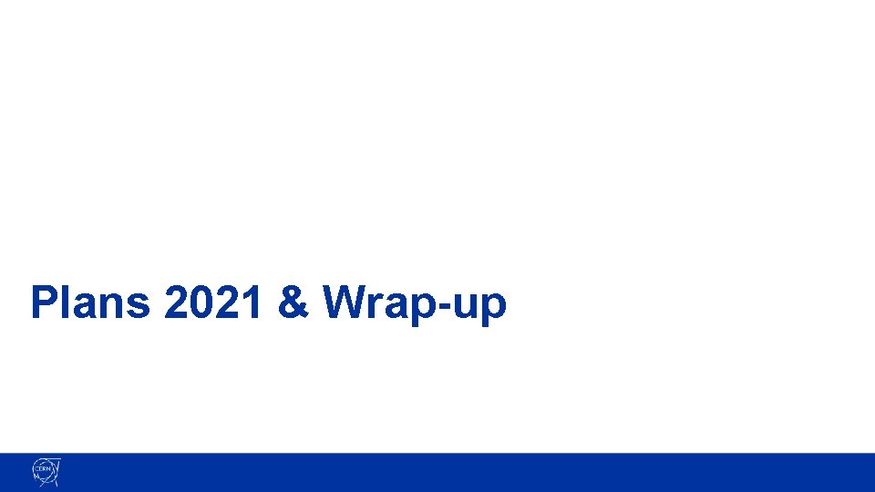 Plans 2021 & Wrap-up 