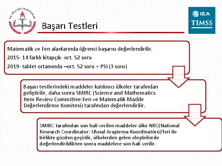 Başarı Testleri Matematik ve Fen alanlarında öğrenci başarısı değerlendirilir. 2015 - 14 farklı kitapçık-