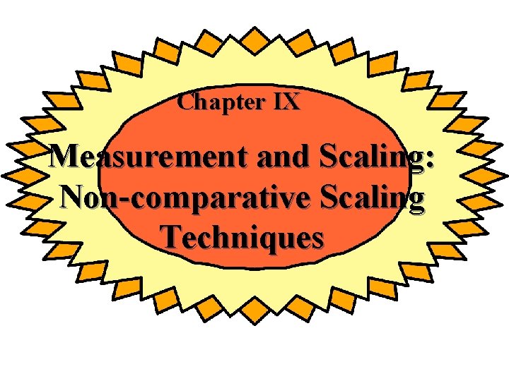 Chapter IX Measurement and Scaling: Non-comparative Scaling Techniques 