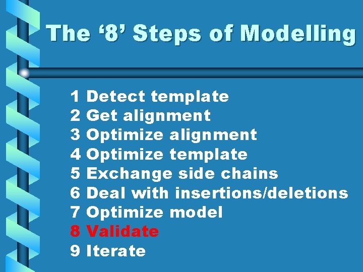 The ‘ 8’ Steps of Modelling 1 2 3 4 5 6 7 8