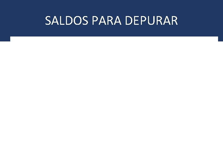 SALDOS PARA DEPURAR 