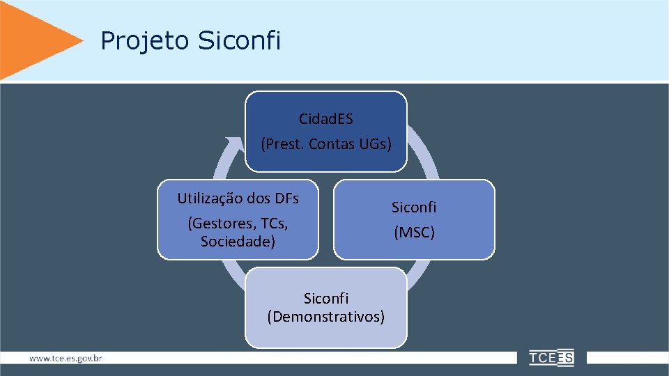 Projeto Siconfi Cidad. ES (Prest. Contas UGs) Utilização dos DFs (Gestores, TCs, Sociedade) Siconfi