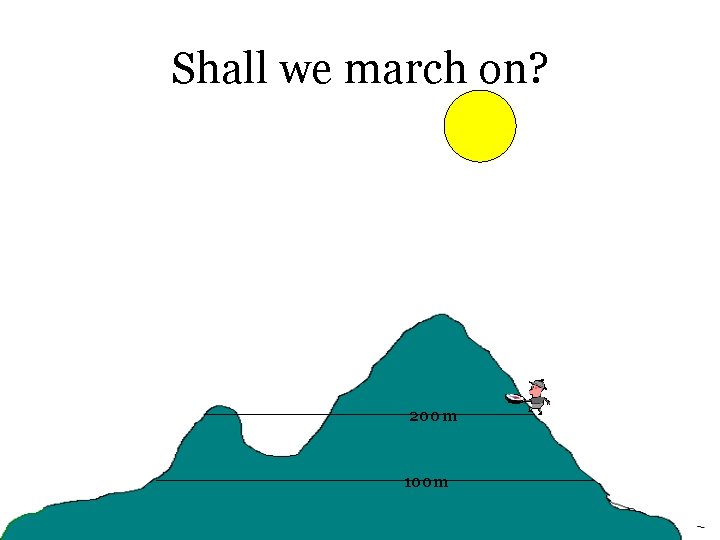 Shall we march on? 200 m 100 m 