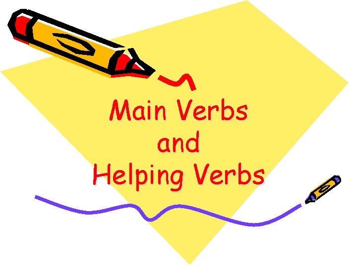 Main Verbs and Helping Verbs 