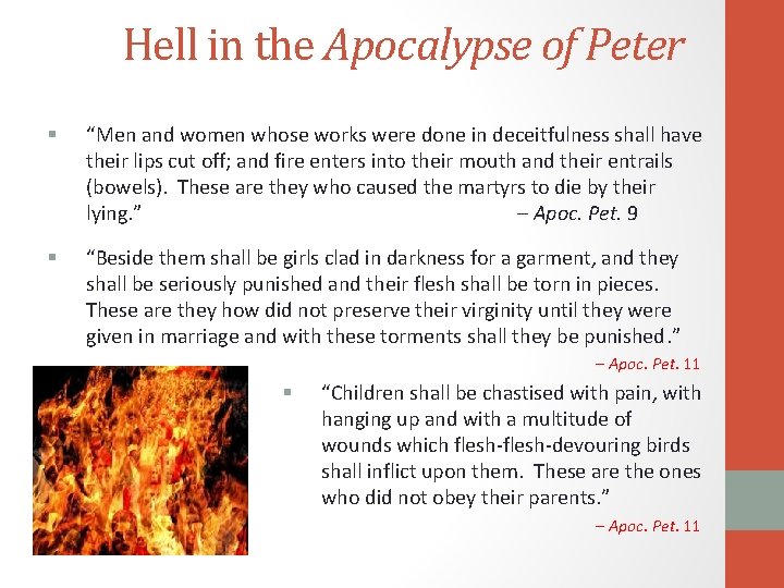 Hell in the Apocalypse of Peter § § “Men and women whose works were