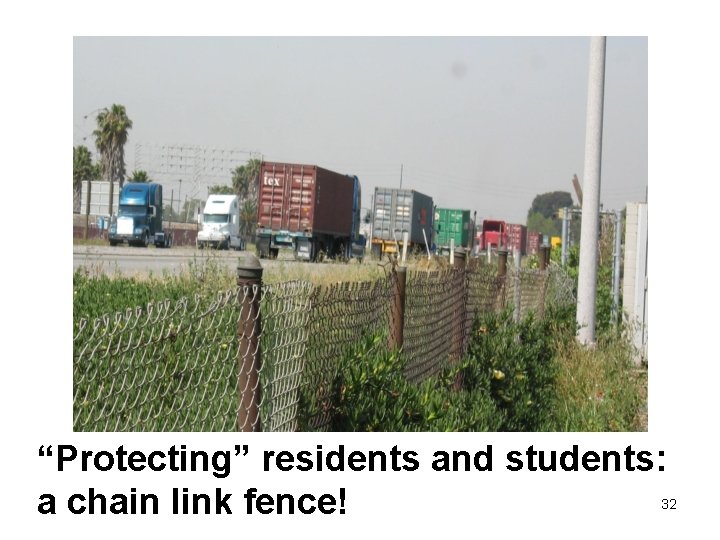 “Protecting” residents and students: a chain link fence! 32 