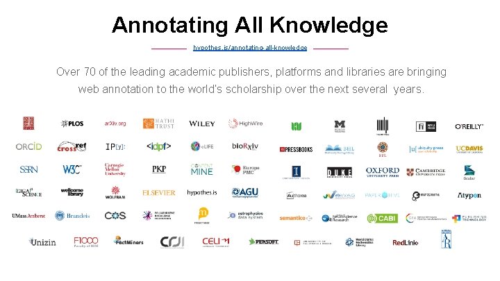 Annotating All Knowledge Overview of the Berlin Community