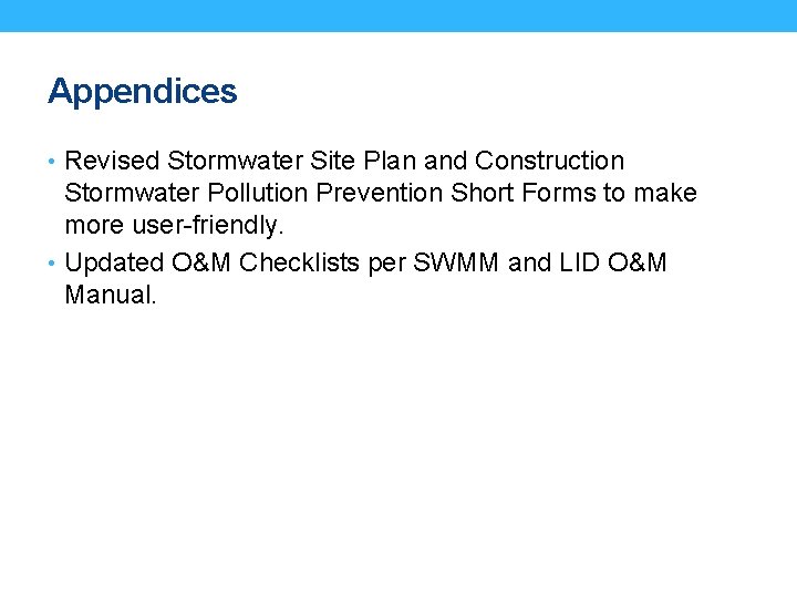 Appendices • Revised Stormwater Site Plan and Construction Stormwater Pollution Prevention Short Forms to