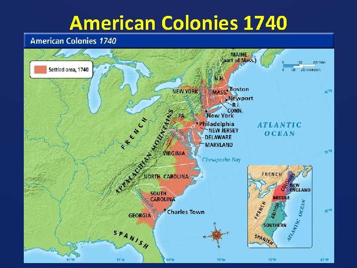 American Colonies 1740 