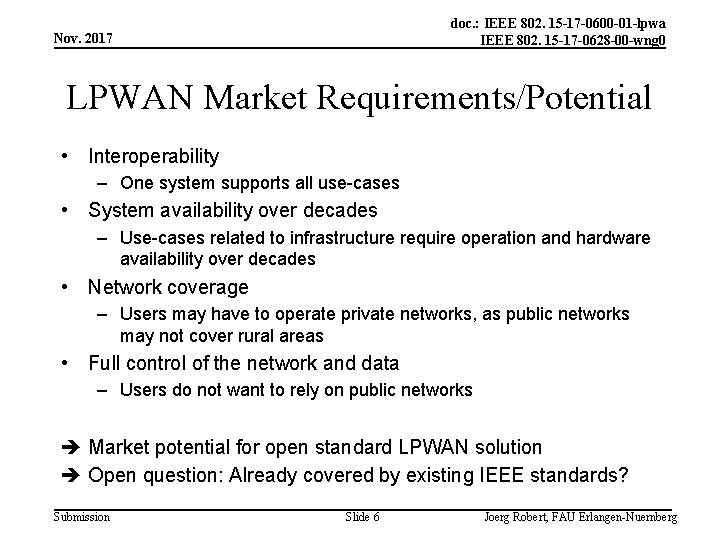 doc. : IEEE 802. 15 -17 -0600 -01 -lpwa IEEE 802. 15 -17 -0628