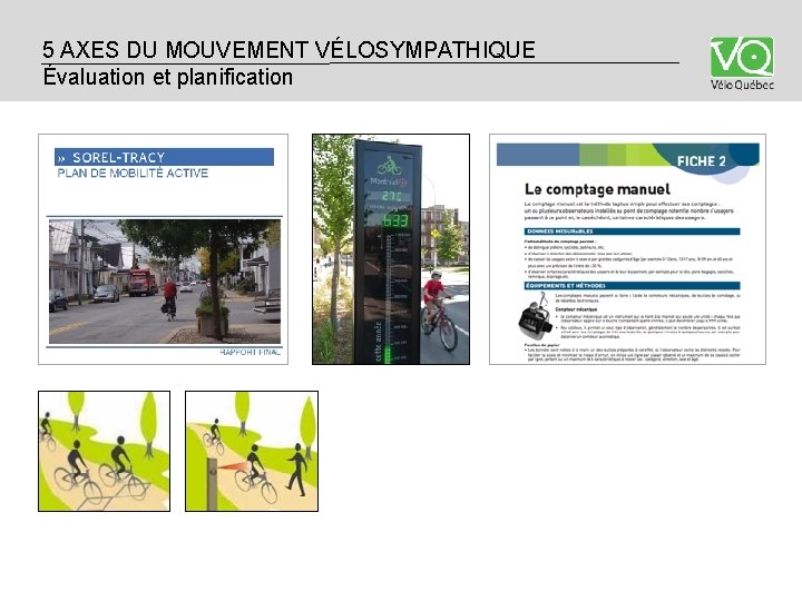5 AXES DU MOUVEMENT VÉLOSYMPATHIQUE Évaluation et planification 5 AXES DU MOUVEMENT VÉLOSYMPATHIQUE Évaluation et planification
