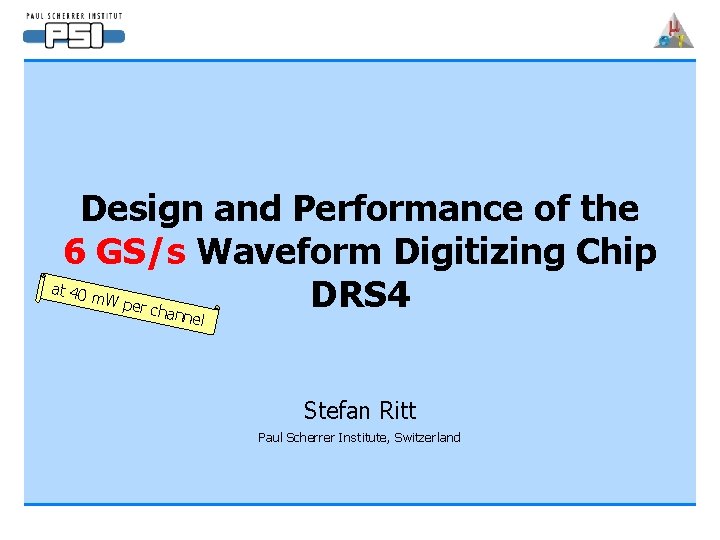 Gsv Waveforms Design and Performance of the 6 GSs Waveform