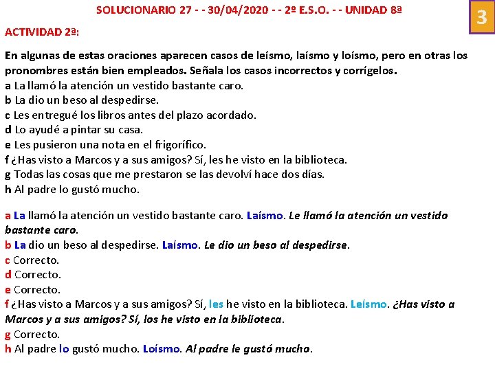 SOLUCIONARIO 27 - - 30/04/2020 - - 2º E. S. O. - - UNIDAD