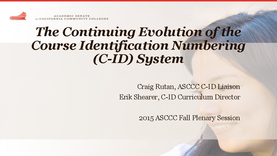 The Continuing Evolution of the Course Identification Numbering