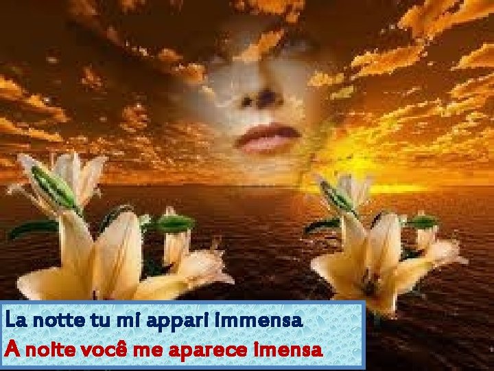 La notte tu mi appari immensa A noite você me aparece imensa 