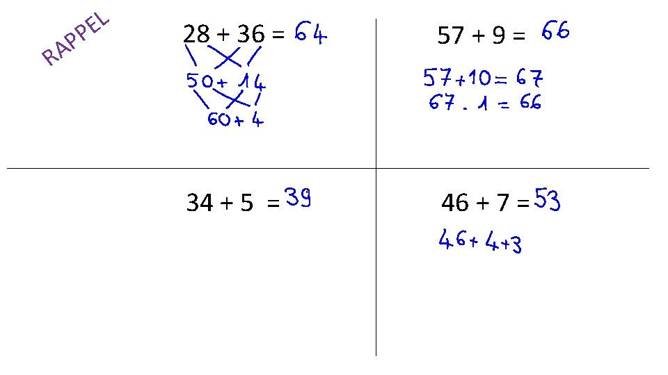 R AP L E P 28 + 36 = 57 + 9 = 34