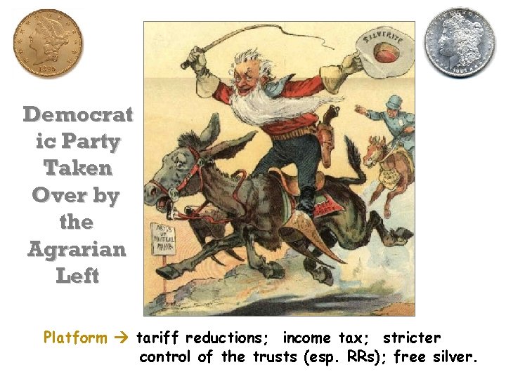 Democrat ic Party Taken Over by the Agrarian Left Platform tariff reductions; income tax;