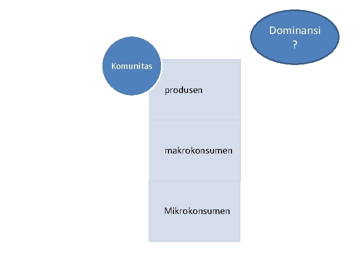 Dominansi ? Komunitas produsen makrokonsumen Mikrokonsumen 
