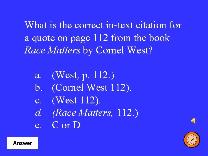 What is the correct in-text citation for a quote on page 112 from the