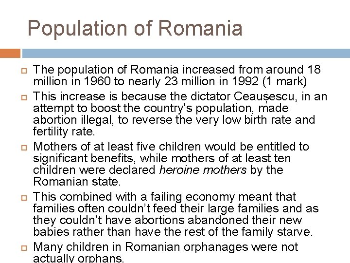 Population of Romania The population of Romania increased from around 18 million in 1960