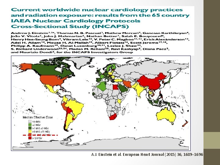 Current Worldwide Nuclear Cardiology Practices and Radiation Exposure: Results from the 65 Country International