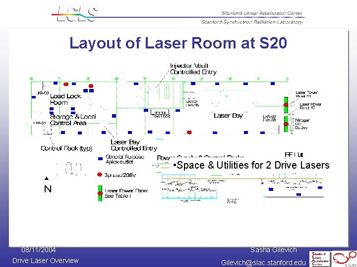 Layout of Laser Room at S 20 • Space & Utilities for 2 Drive