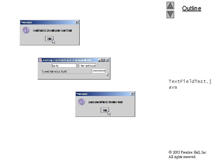 Outline Text. Field. Test. j ava 2003 Prentice Hall, Inc. All rights reserved. 