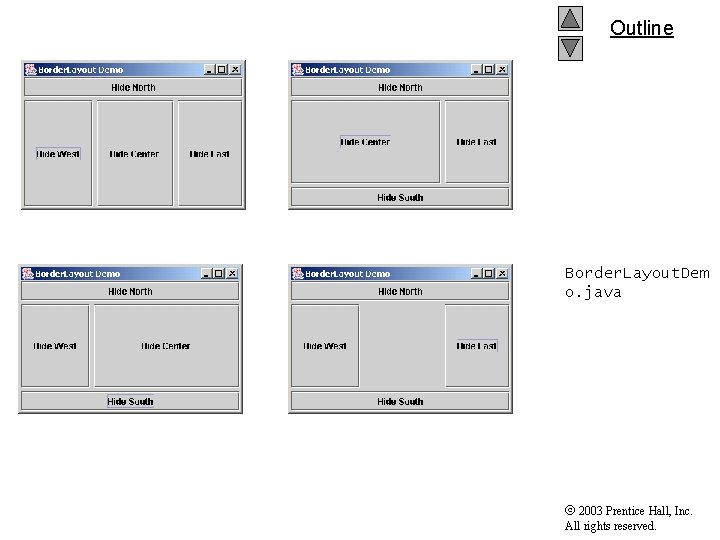 Outline Border. Layout. Dem o. java 2003 Prentice Hall, Inc. All rights reserved. 