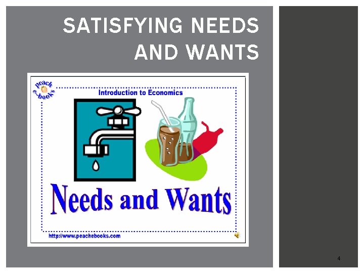 SATISFYING NEEDS AND WANTS 4 
