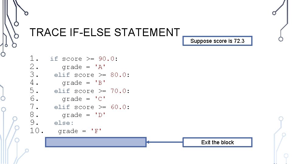 TRACE IF-ELSE STATEMENT 1. 2. 3. 4. 5. 6. 7. 8. 9. 10. Suppose TRACE IF-ELSE STATEMENT 1. 2. 3. 4. 5. 6. 7. 8. 9. 10. Suppose