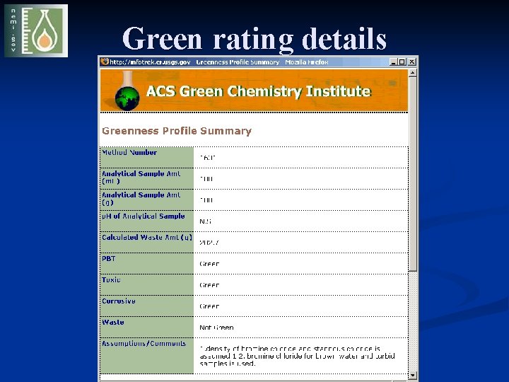 Green rating details 