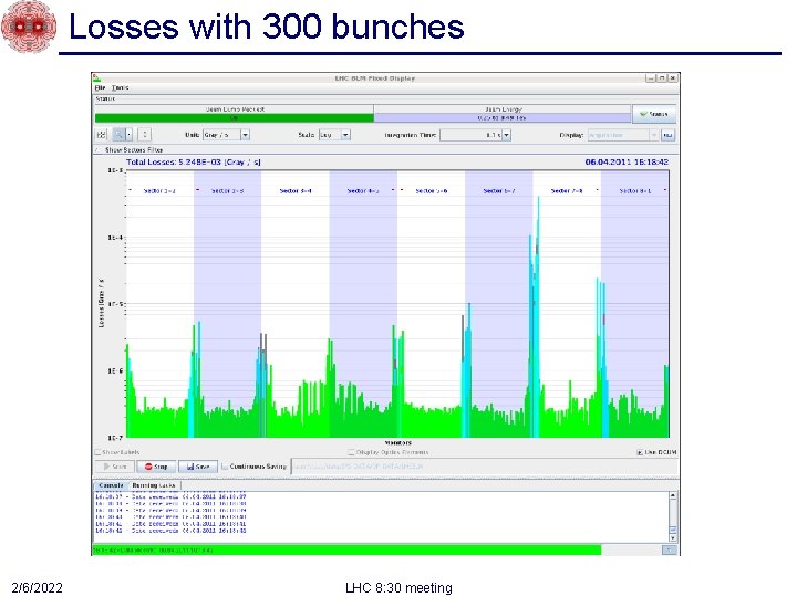 Losses with 300 bunches 2/6/2022 LHC 8: 30 meeting Losses with 300 bunches 2/6/2022 LHC 8: 30 meeting