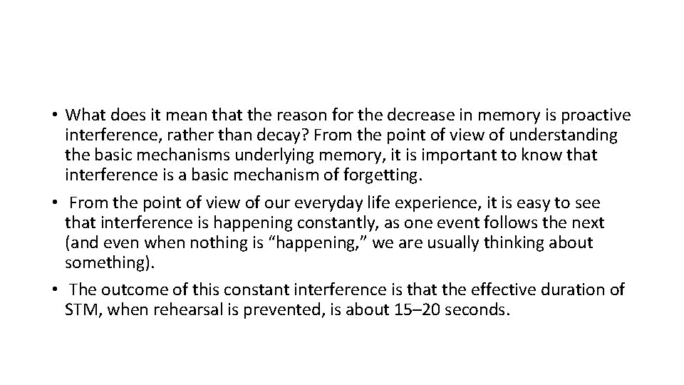  • What does it mean that the reason for the decrease in memory