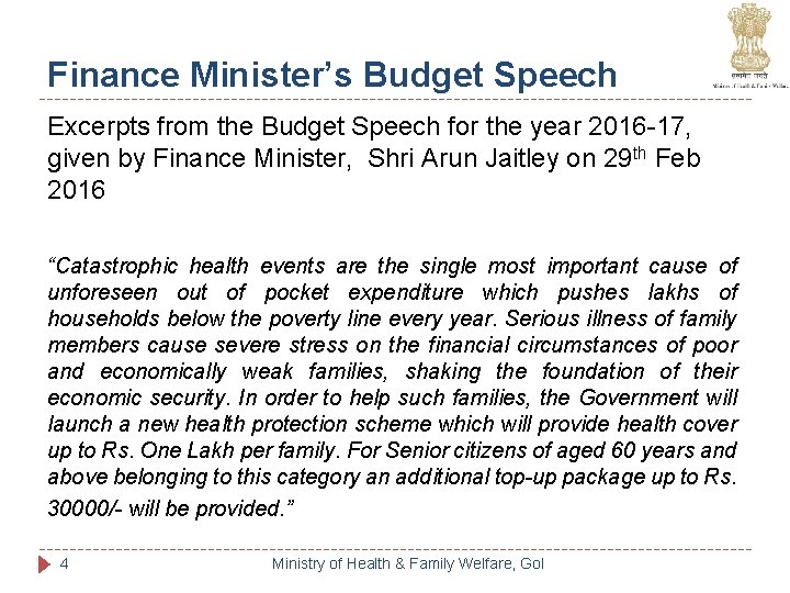 Finance Minister’s Budget Speech Excerpts from the Budget Speech for the year 2016 -17, Finance Minister’s Budget Speech Excerpts from the Budget Speech for the year 2016 -17,