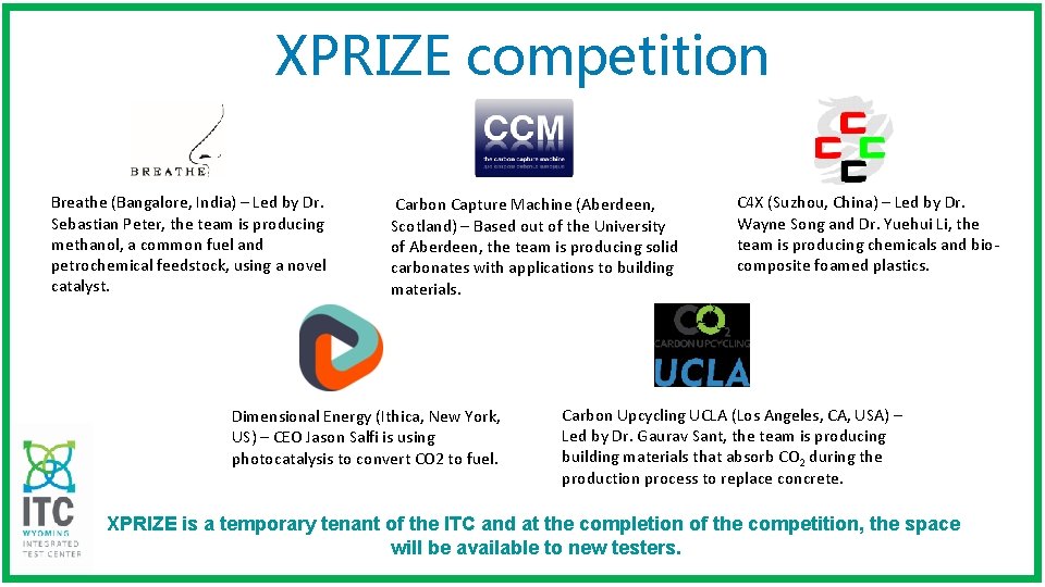 XPRIZE competition Breathe (Bangalore, India) – Led by Dr. Sebastian Peter, the team is