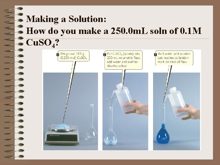 Making a Solution: How do you make a 250. 0 m. L soln of