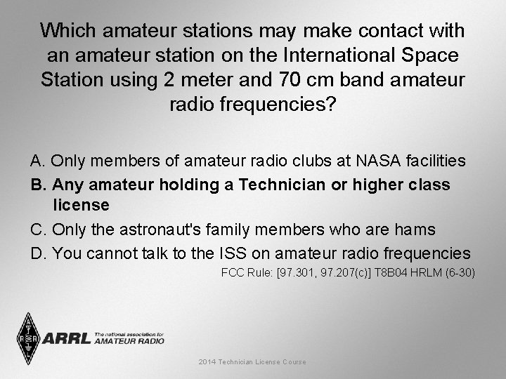 Which amateur stations may make contact with an amateur station on the International Space