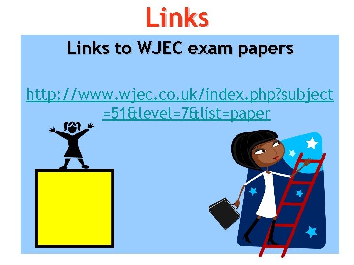 Links to WJEC exam papers http: //www. wjec. co. uk/index. php? subject =51&level=7&list=paper 