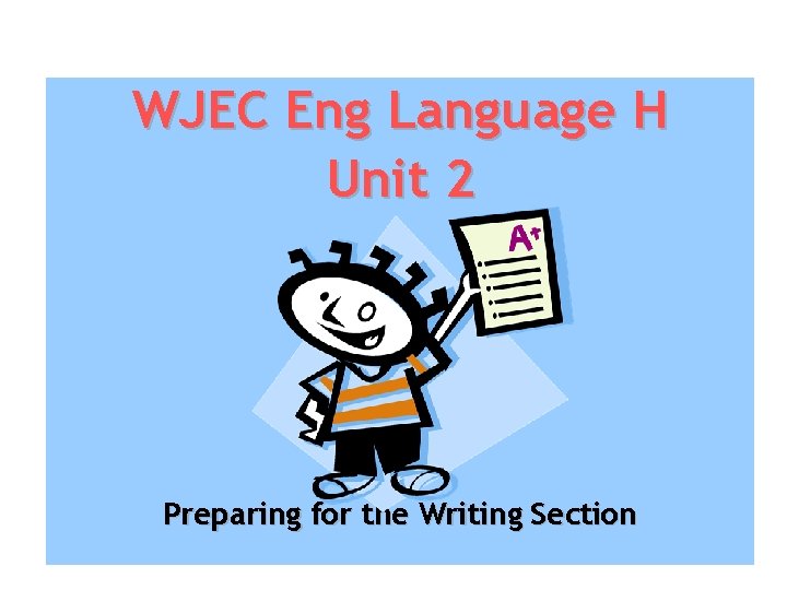 WJEC Eng Language H Unit 2 Preparing for the Writing Section 