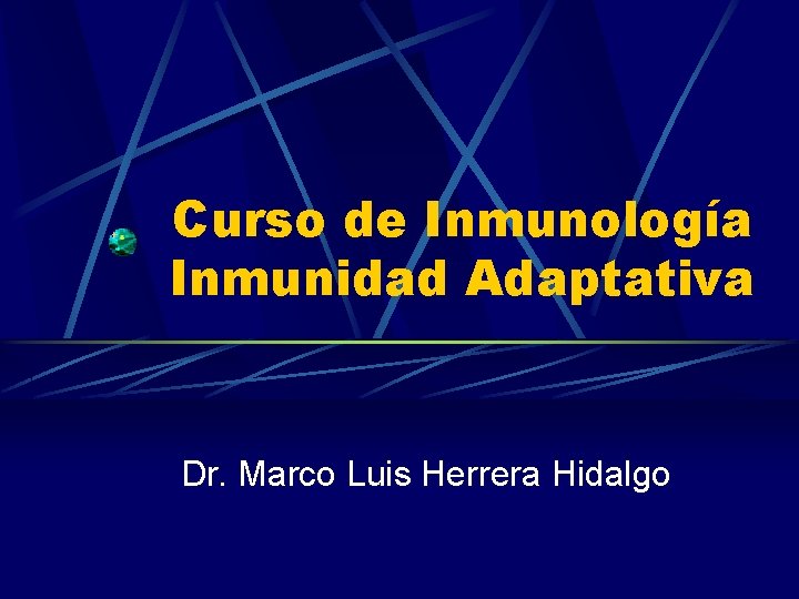 Curso de Inmunología Inmunidad Adaptativa Dr. Marco Luis Herrera Hidalgo 