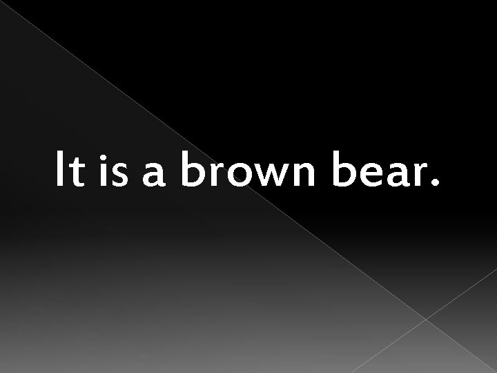 It is a brown bear. 