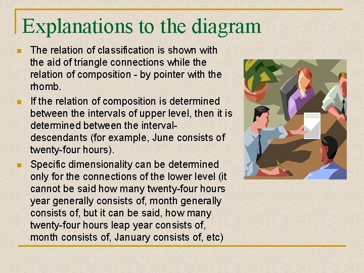 Explanations to the diagram n n n The relation of classification is shown with